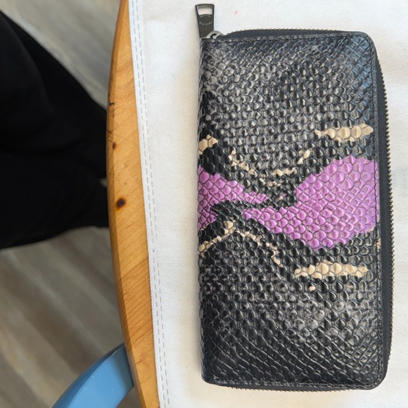 Coach Black and Purple Snake Pattern Wallet - Picture 3 of 6